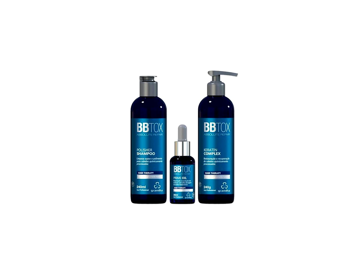 Grandha Professional Kit BBtox Absolute Repair — Polisher Shampoo 240 ml + Keratin Complex 240 g + Prime Oil 30 ml
