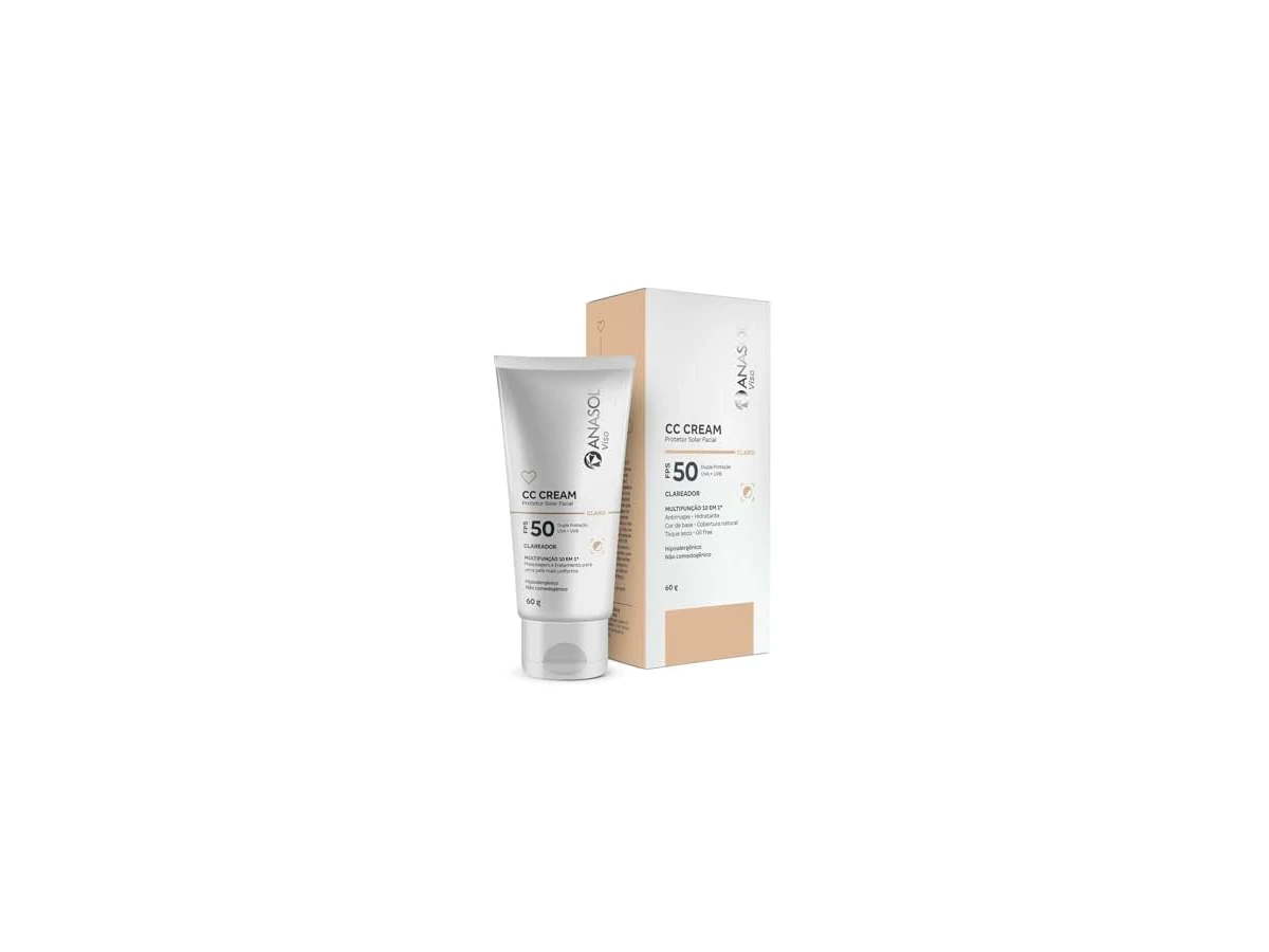 Anasol CC Cream Facial FPS 50 Protetor Solar com Cor Tom Claro