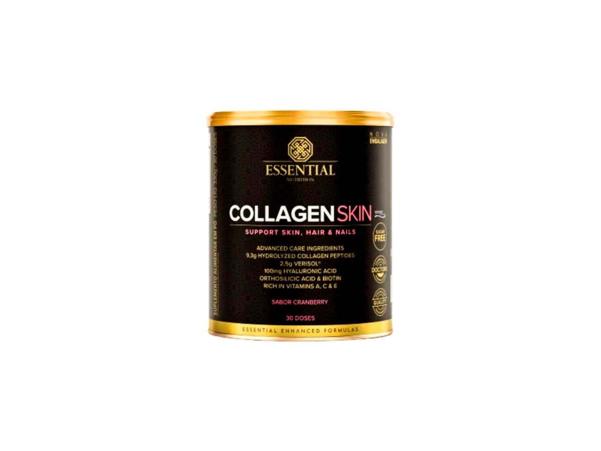 Collagen Skin com Ácido Hialurônico e Verisol Lata Sabor Cranberry 300g - Essential Nutrition