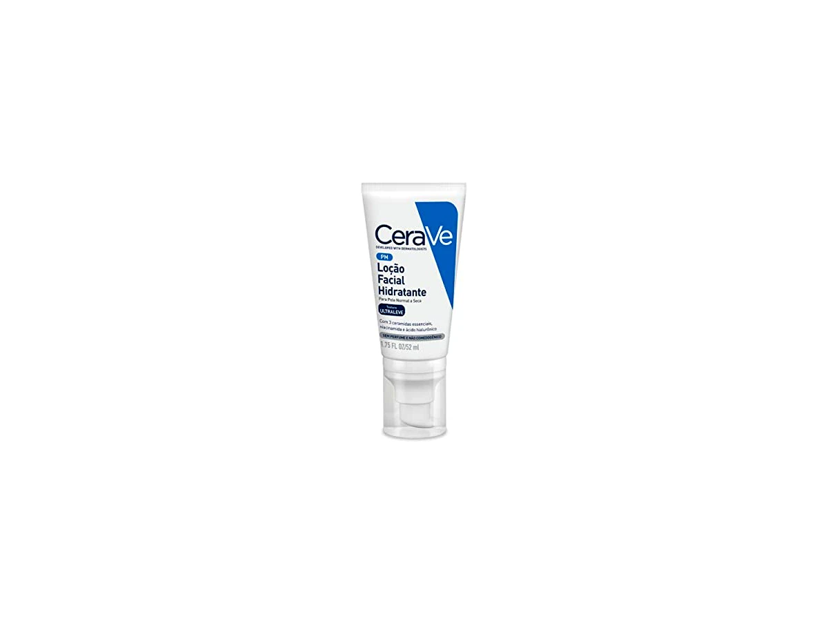 CeraVe PM Loção Facial Hidratante Ultraleve com Niacinamida e Ácido Hialurônico 52ml (Pele Normal a Seca)