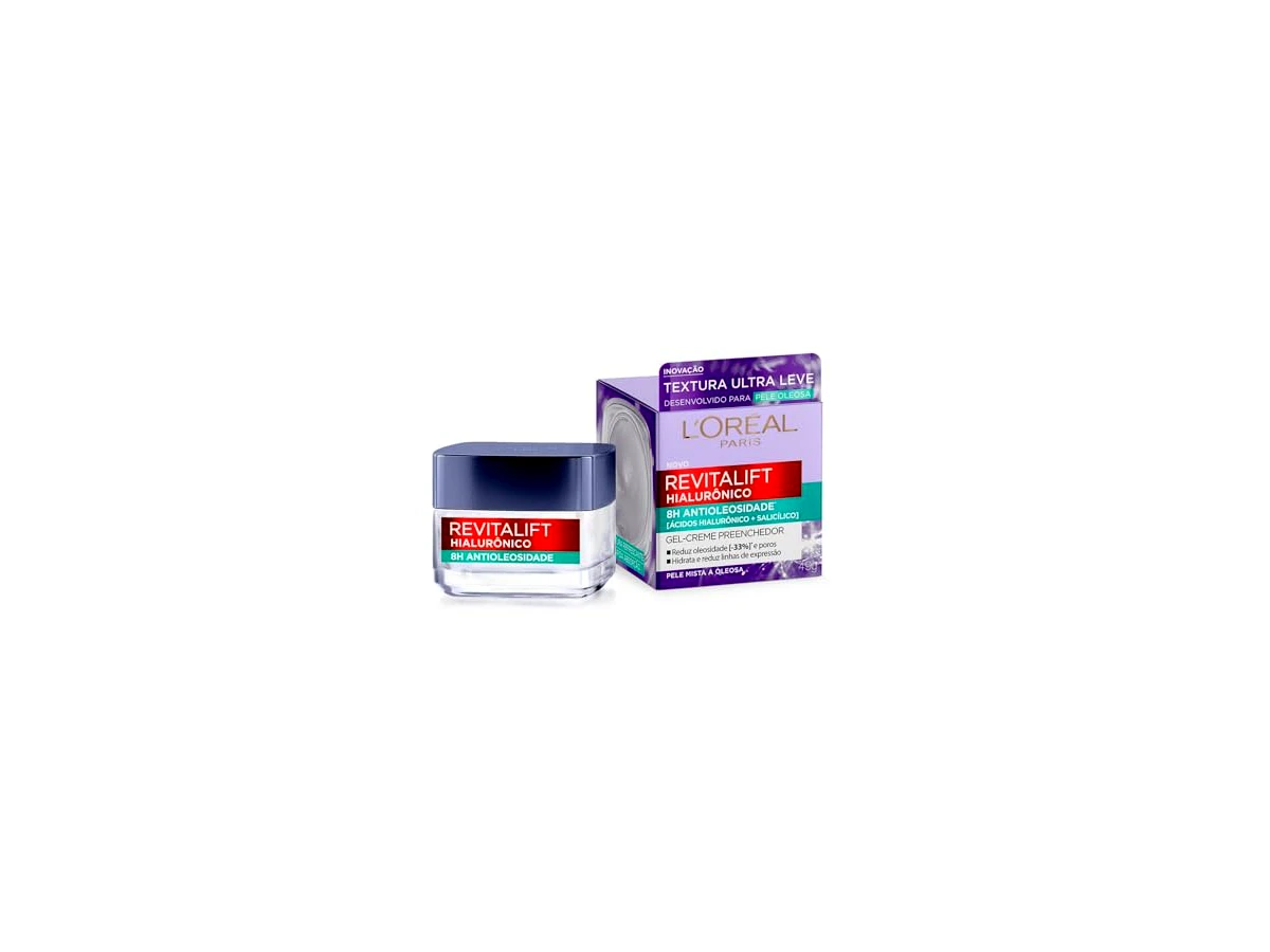 L'Oréal Paris Revitalift Hialurônico Gel-Creme Hidratante Preenchedor Antioleosidade, 49 g — não confundir com Revitalift Hialurônico Diurno FPS 20