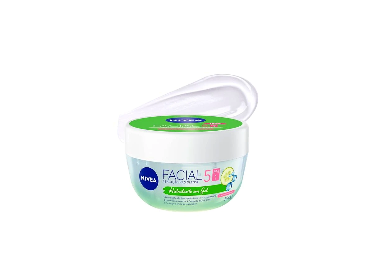 NIVEA Hidratante Facial em Gel Ultraleve 7 em 1 com Ácido Hialurônico e Pepino, 100 g — não confundir com Creme Facial Nutritivo ou Creme Facial Noturno