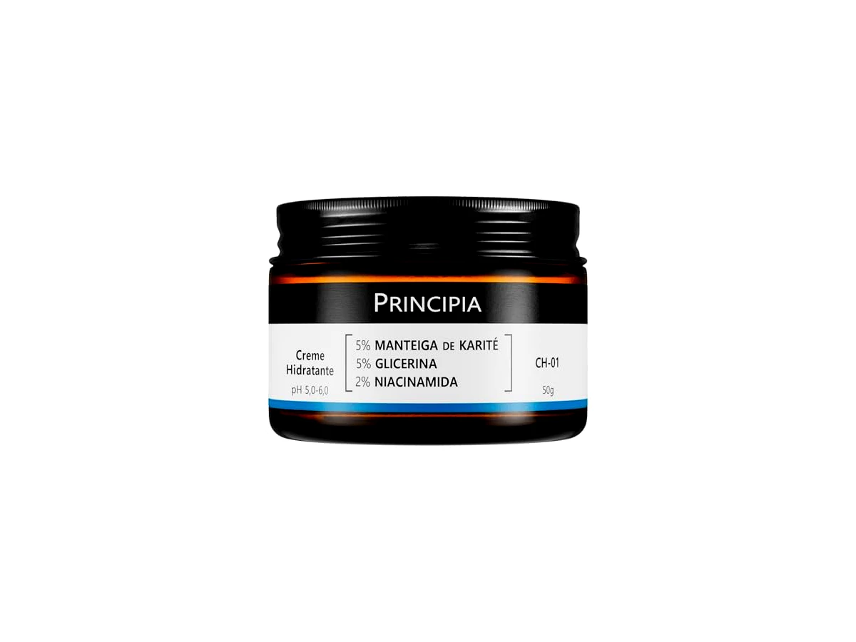 Principia Creme Hidratante Facial CH-01, 50 g — 5% manteiga de karité, 5% glicerina e 2% niacinamida; não confundir com GH-01 ou CM-01