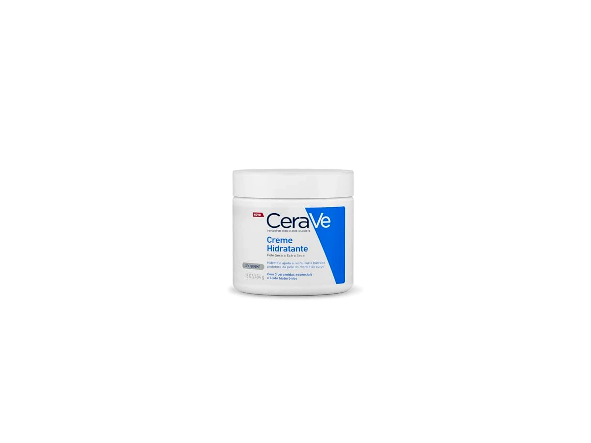 CeraVe Creme Hidratante Corporal e Facial para Pele Seca a Extrasseca com Ácido Hialurônico e Ceramidas