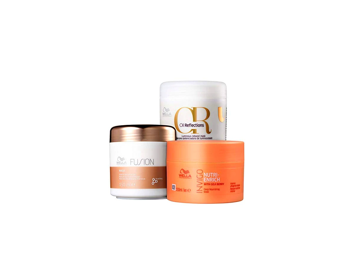 Kit Wella Professionals Cronograma Capilar Fios Perfeitos (Máscara Invigo Nutri-Enrich 150ml + Máscara Fusion 150ml + Máscara Oil Reflections 150ml)