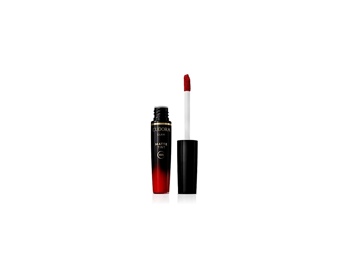 Batom Líquido Eudora Glam Aqua Tint - Cor Vermelho Radiante 4ml