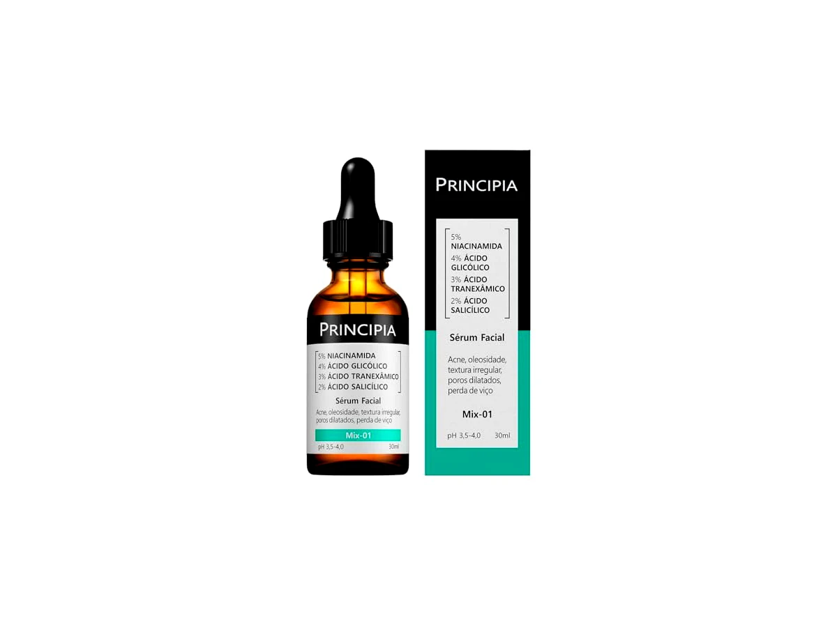 Principia Sérum Mix-01 Niacinamida 5% + Ácido Glicólico 5% + Ácido Tranexâmico 3% + Ácido Salicílico 2% 30ml