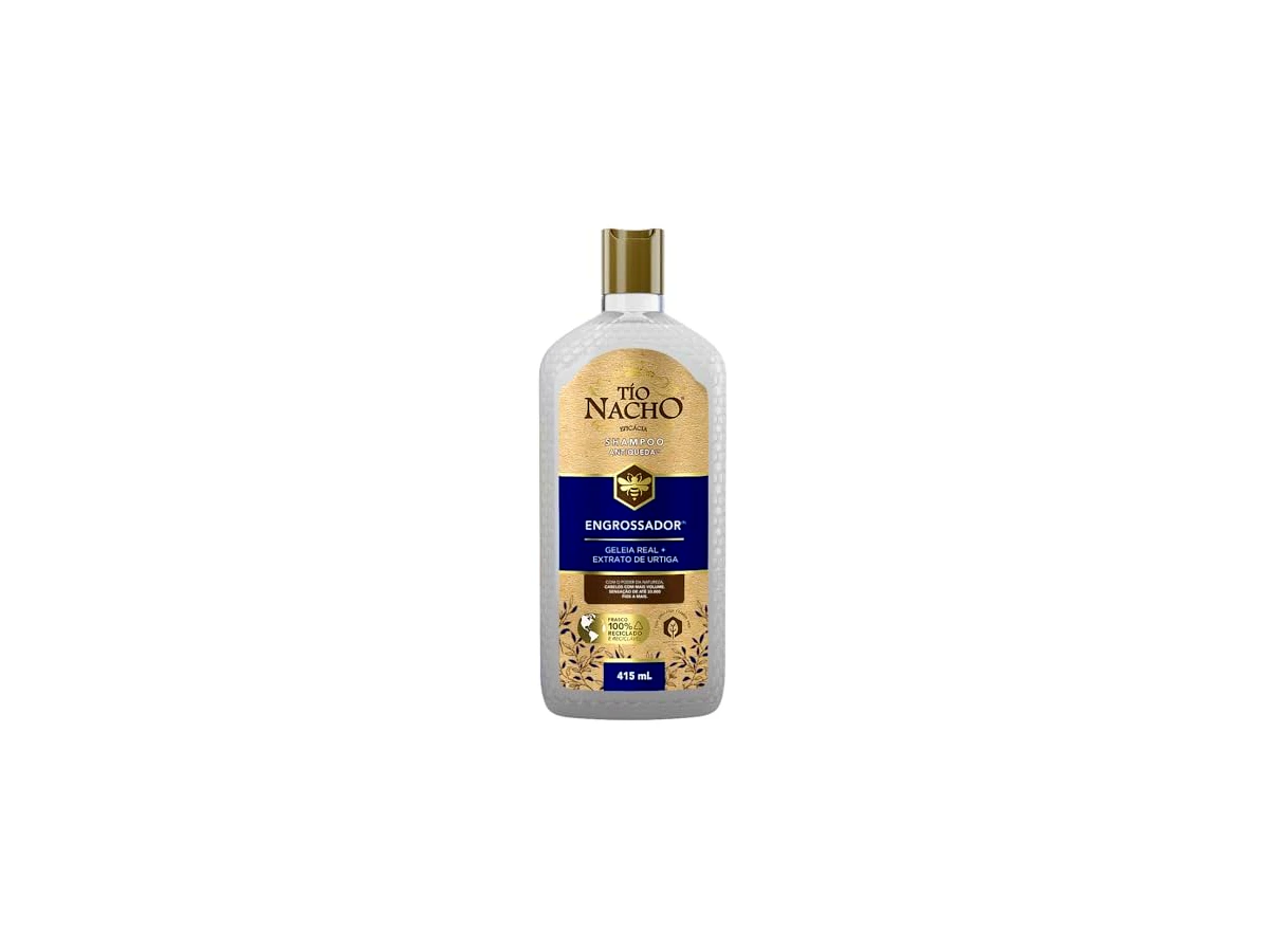 Tio Nacho Shampoo Engrossador Antiqueda com Geleia Real e Capilgross para Mais Volume e Fortalecimento, 415ml