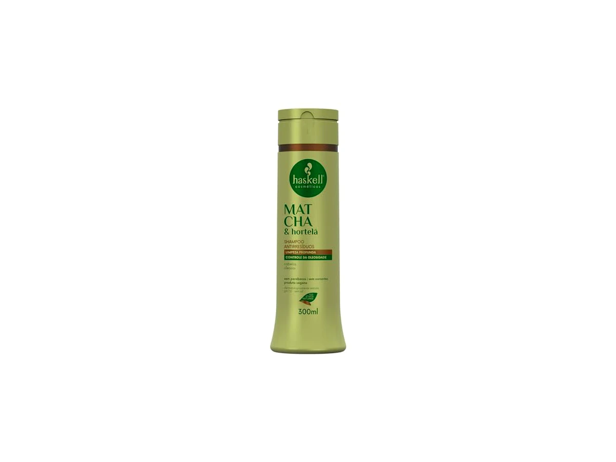 Haskell Matcha & Hortelã Shampoo Antirresíduos 300 ml, código 12880 — não confundir com shampoos de outras linhas Haskell