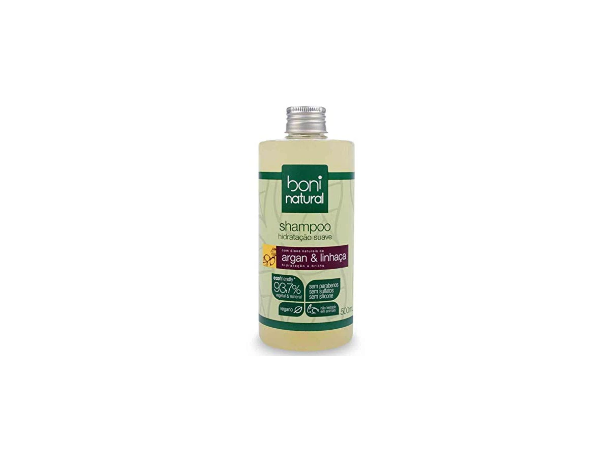 BONI NATURAL - Shampoo Vegano e Natural de Argan e Linhaça