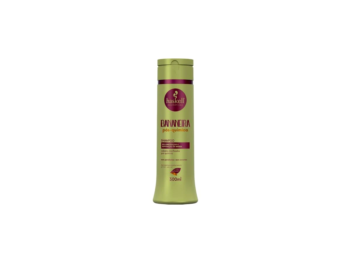 Shampoo Haskell Cosmética Natural Pós-Química Bananeira 300ml