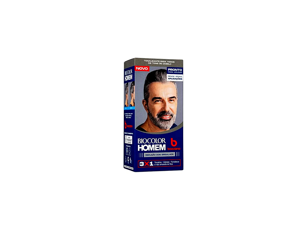Biocolor Homem Bozzano Shampoo Tonalizante Redutor de Grisalhos Castanho Escuro