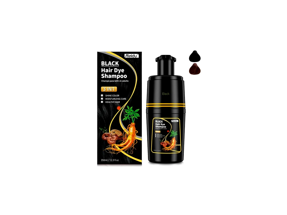 IIIMEIDU Xampu Tintura 3 em 1 Preto 350ml