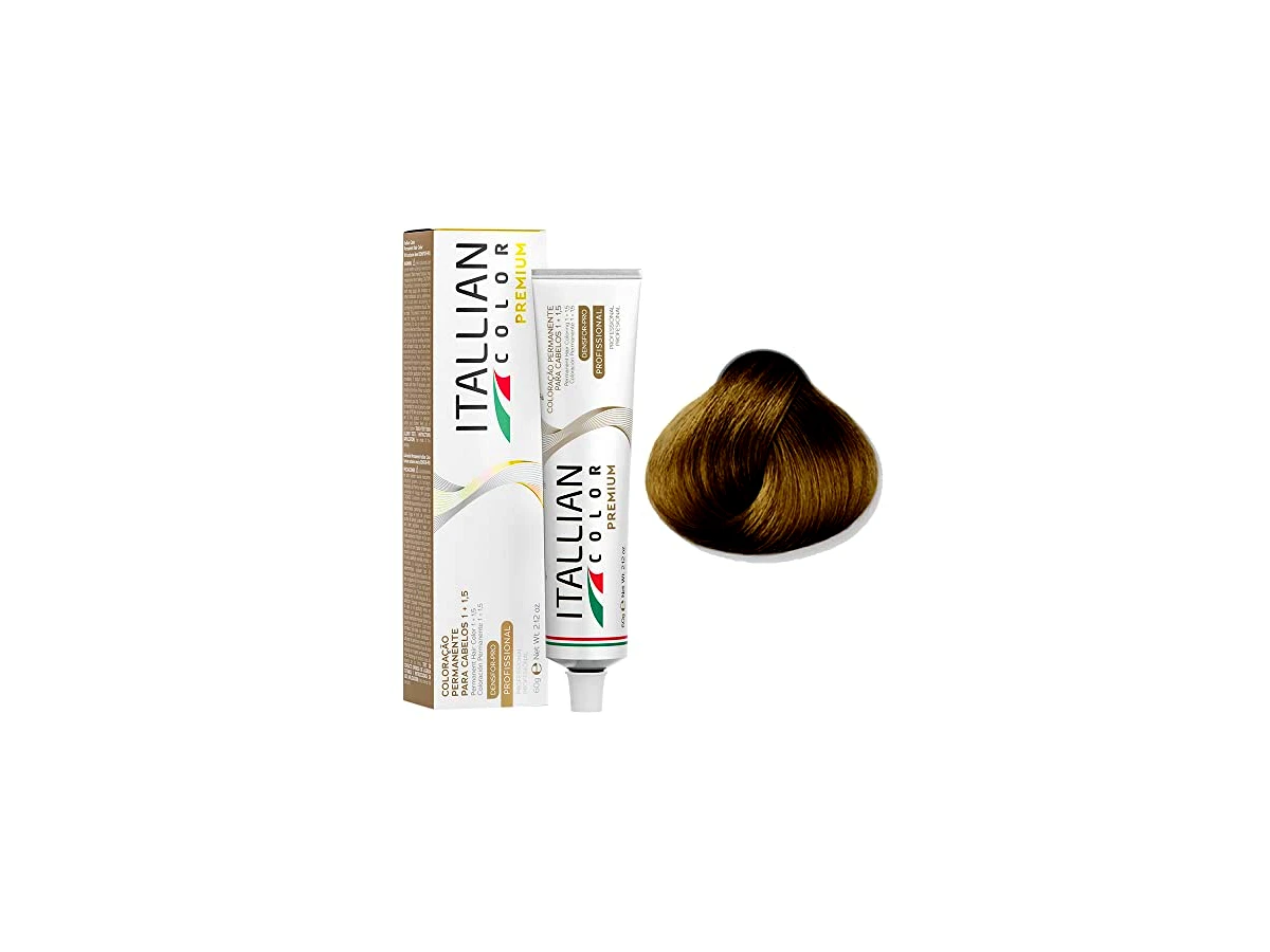 Itallian Hairtech Itallian Color Premium 7.0 Louro Médio 60g — embalagem identificada como 2022, não 7.00 Plus