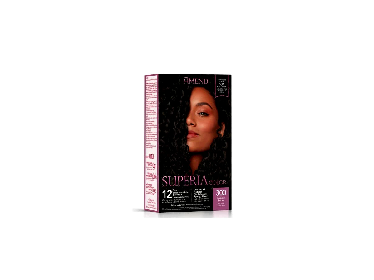 Tonalizante Amend Supéria Color Sem Amônia 300 Castanho Escuro 50g